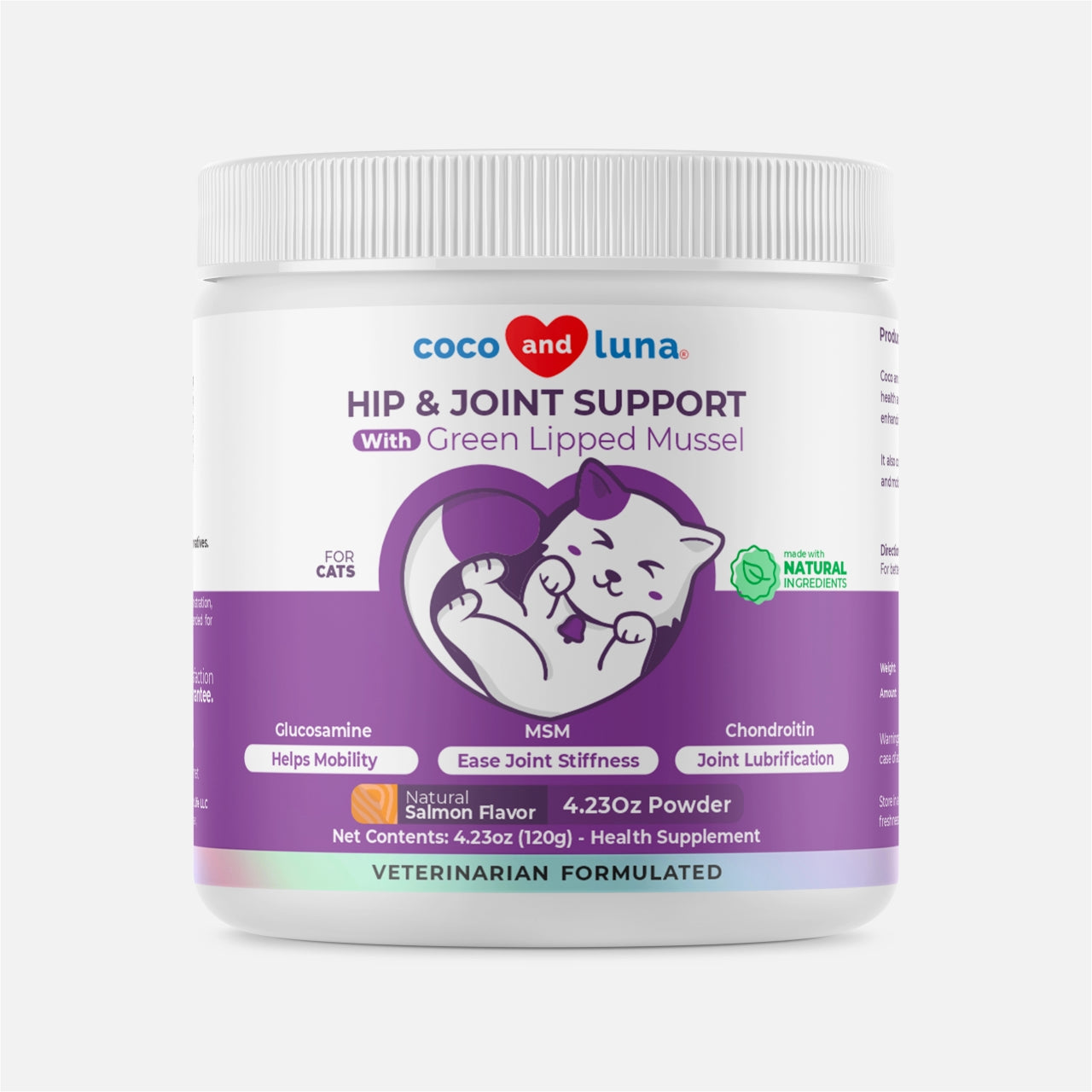 Hip and Joint Support for Cats - 4oz Powder - Coco and Luna