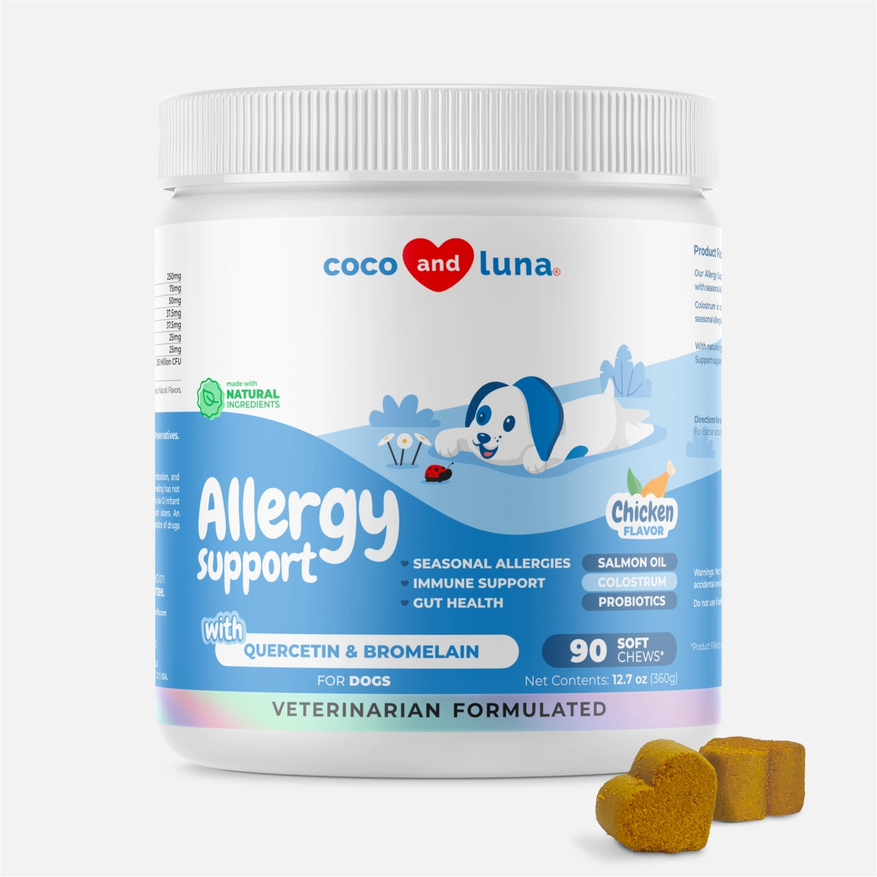 Allergy Support for Dogs - 90 Soft Chews - Coco and Luna