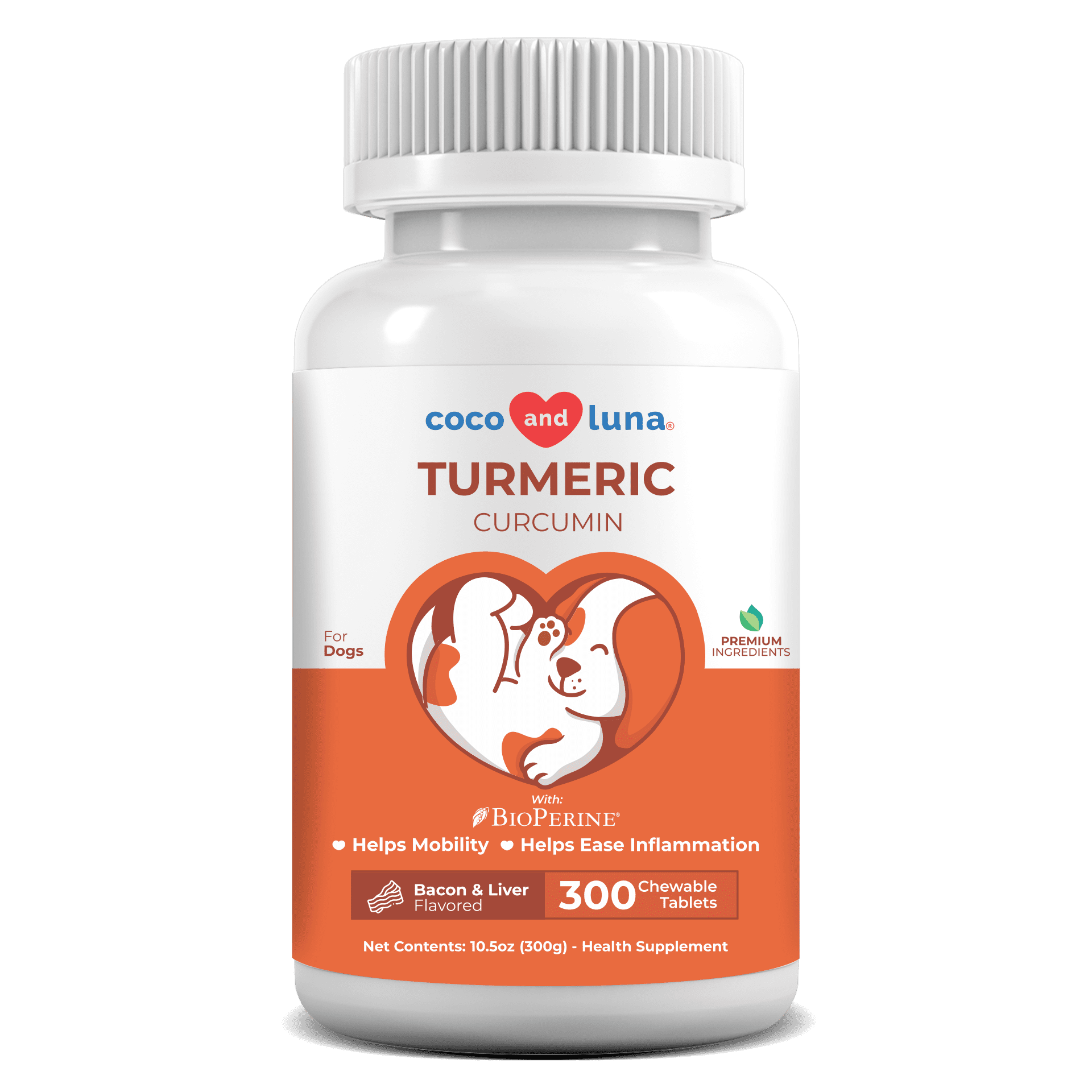 Turmeric for Dogs 300 Chewable Tablets Coco and Luna