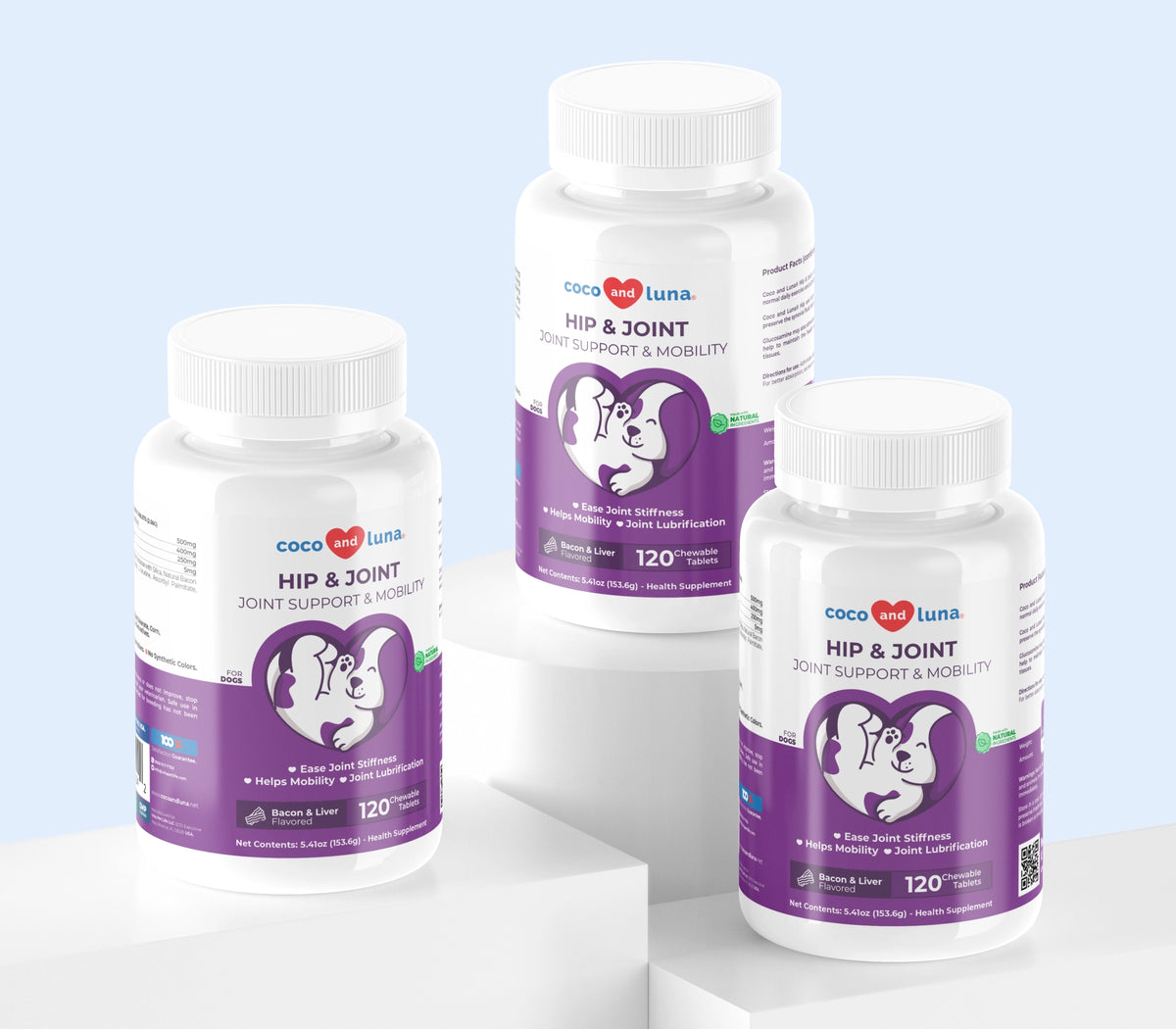 Hip and Joint Support for Dogs - 3 Pack (360 Chewable Tablets)