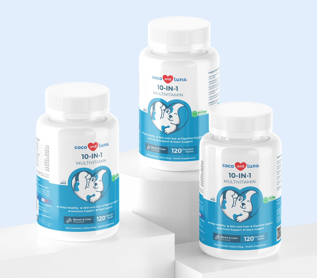 Multivitamínico 10 en 1 para perros: paquete de 3 (360 comprimidos masticables) 