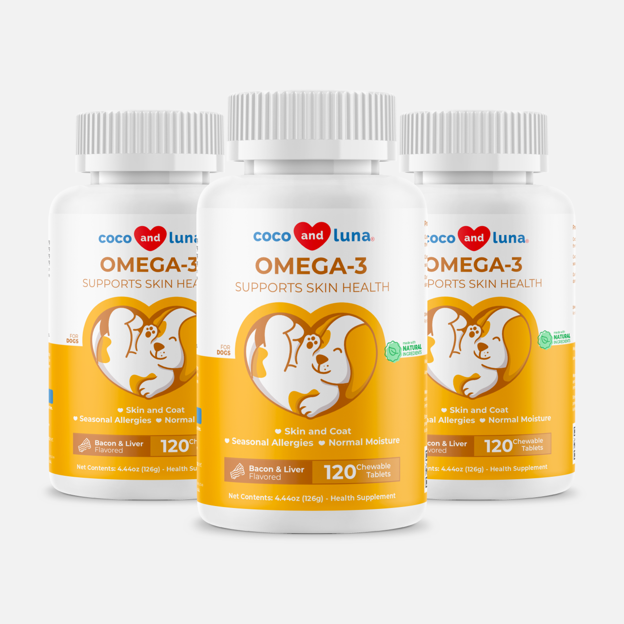 Omega 3 for Dogs - 3 Pack (360 Chewable Tablets)