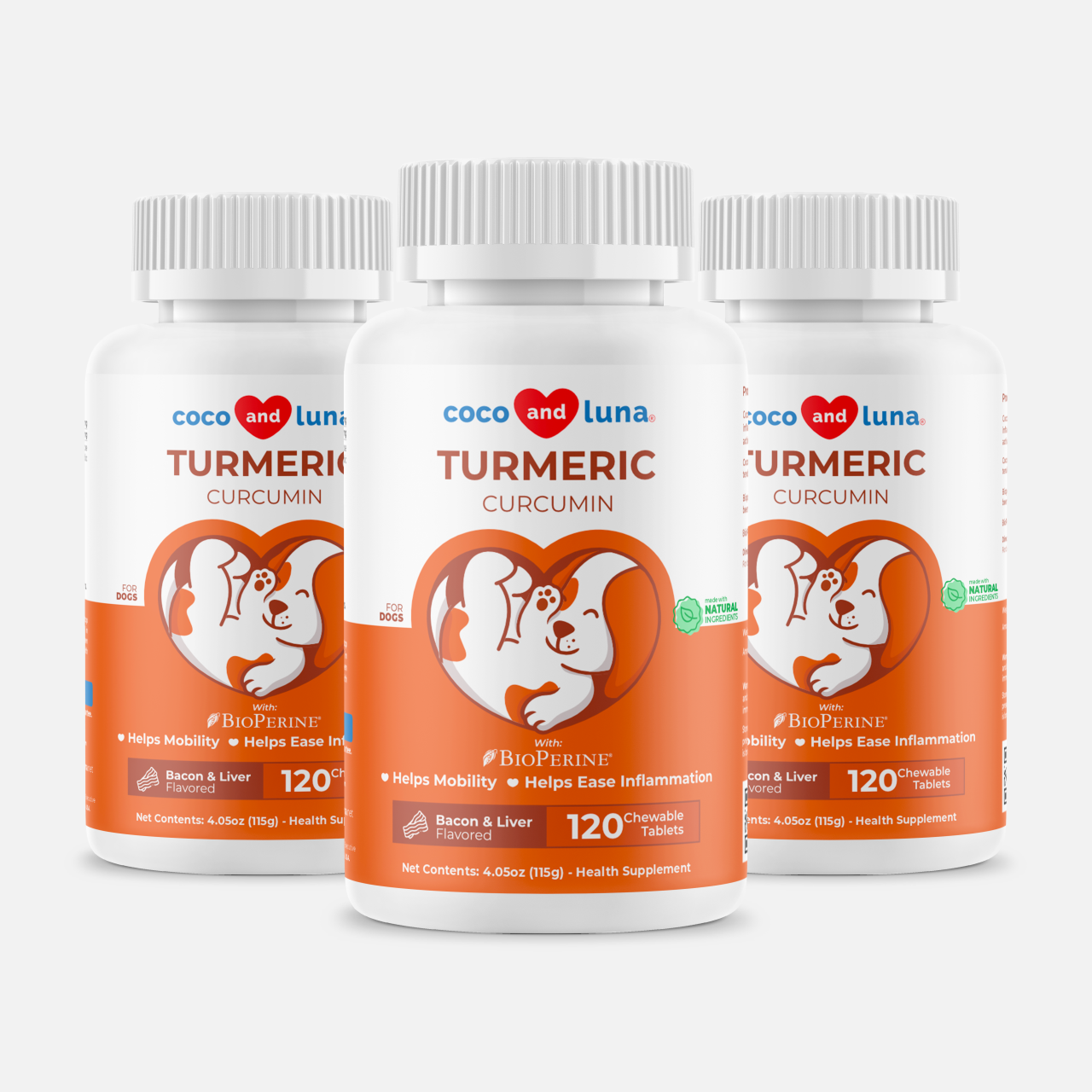 Turmeric for Dogs - 3 Pack (360 Chewable Tablets)