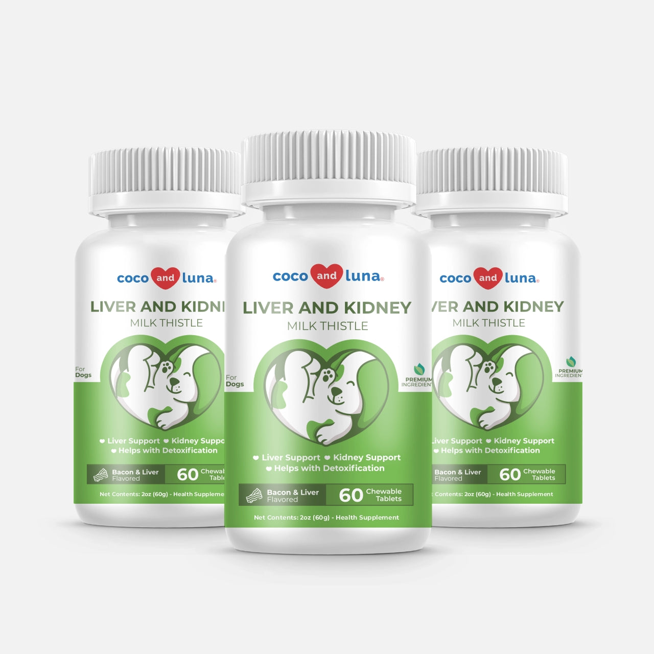 Liver and Kidney for Dogs - 3 Pack 60 Tablets - Coco and Luna