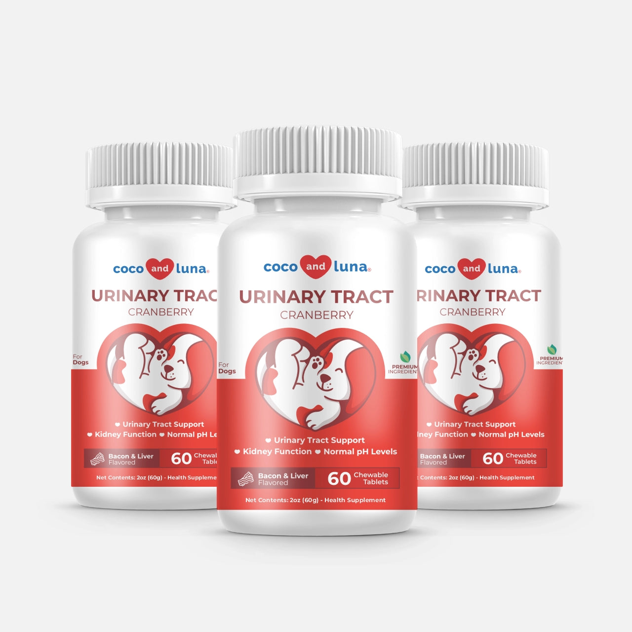 Urinary Tract Support for Dogs - 3 Pack 60 Tablets - Coco and Luna