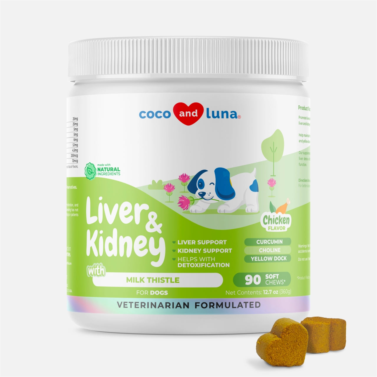 Liver and Kidney for Dogs - 90 Soft Chews - Coco and Luna