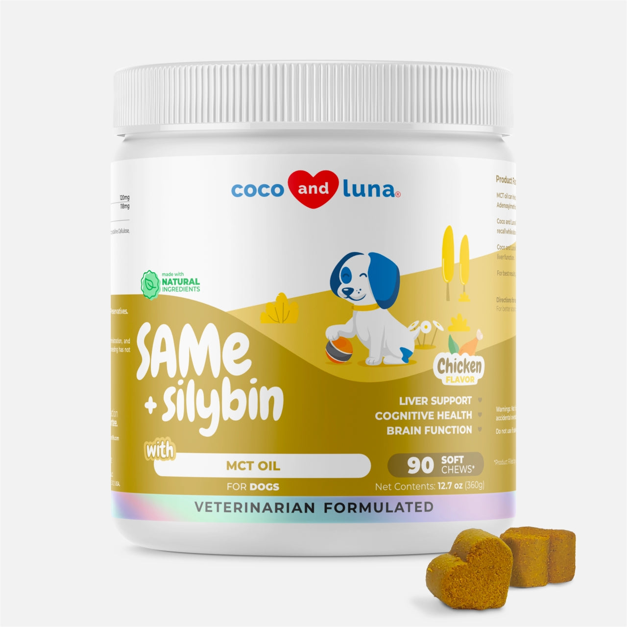 SAMe and Silybin for Dogs - 90 Soft Chews - Coco and Luna