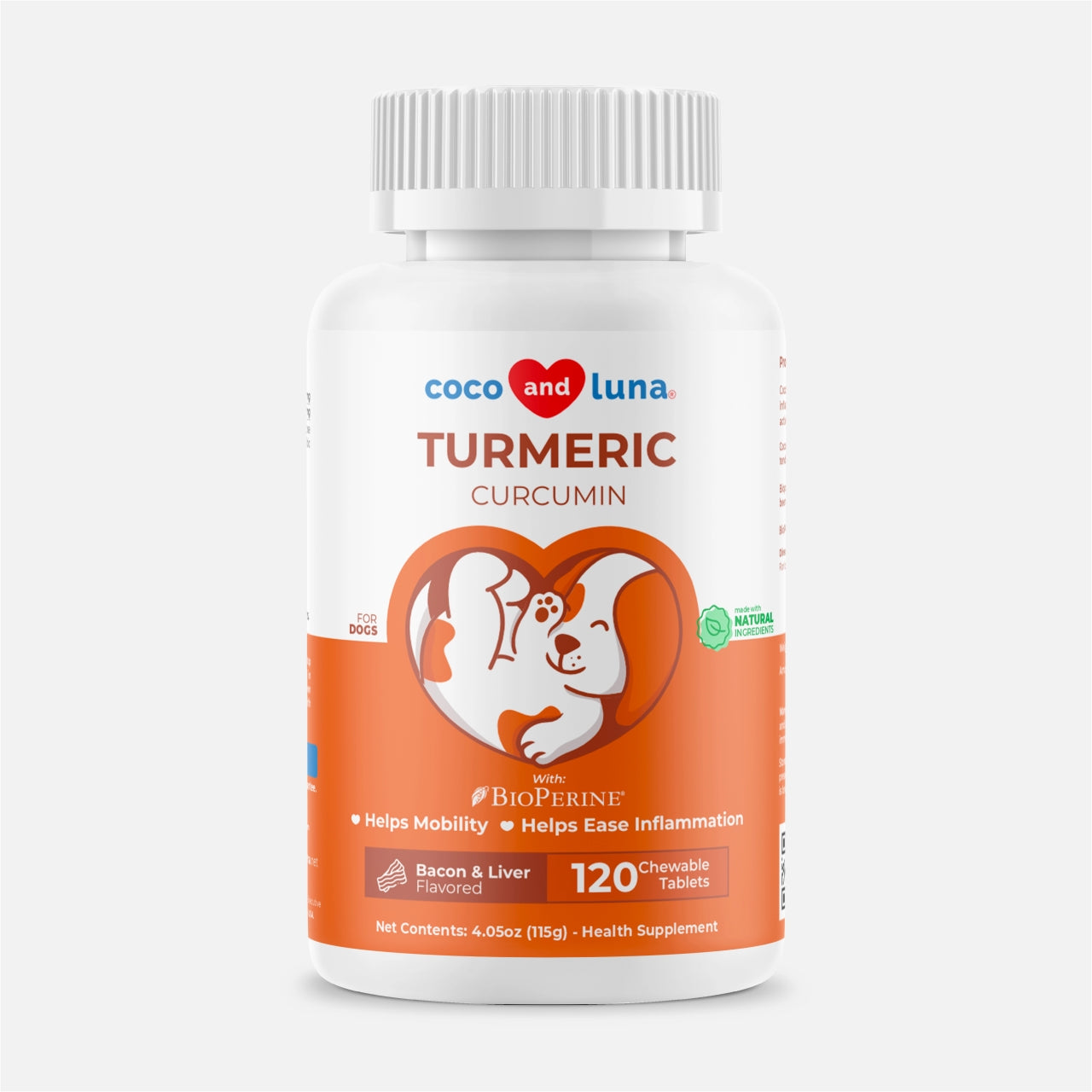 Turmeric for Dogs - 120 Chewable Tablets - Coco and Luna