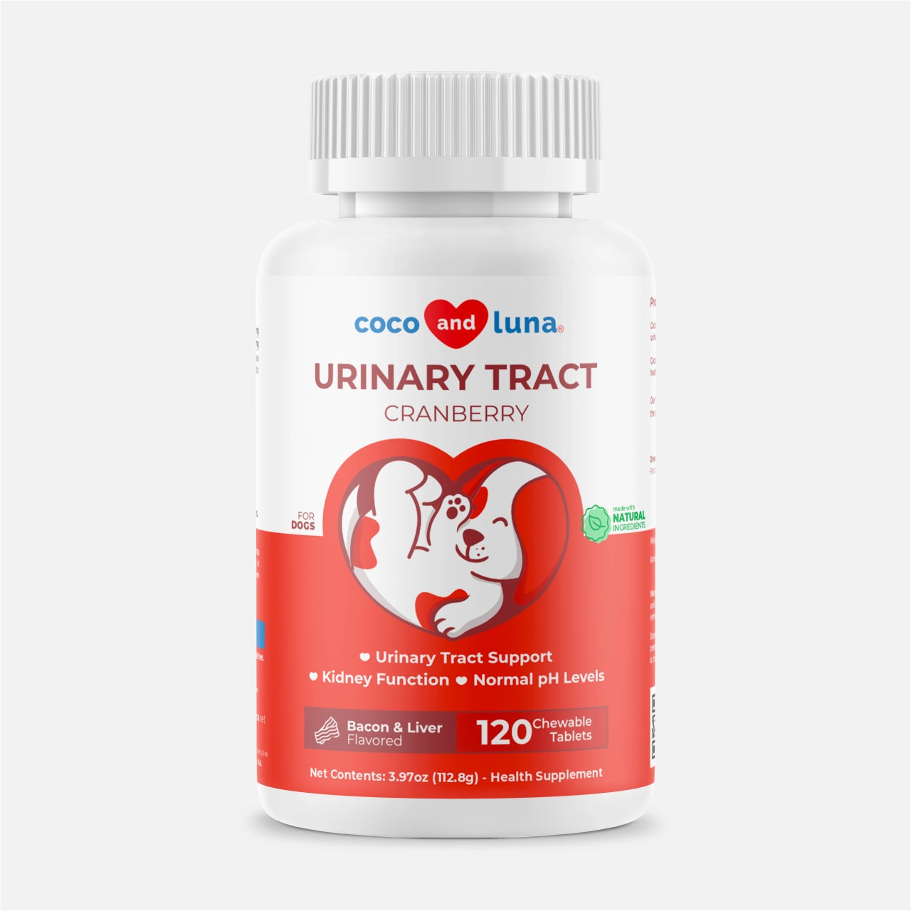 Urinary Tract Support for Dogs  - 120 Chewable Tablets - Coco and Luna