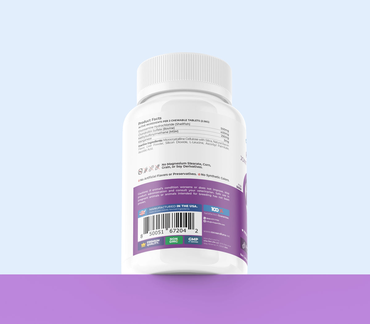 Hip and Joint Support for Dogs - 120 Chewable Tablets