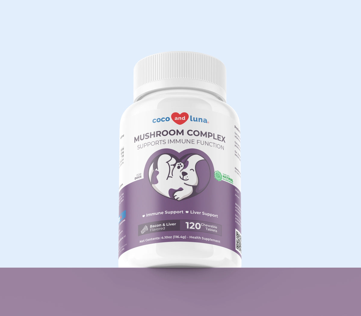 Complejo de hongos para perros - 120 comprimidos masticables 
