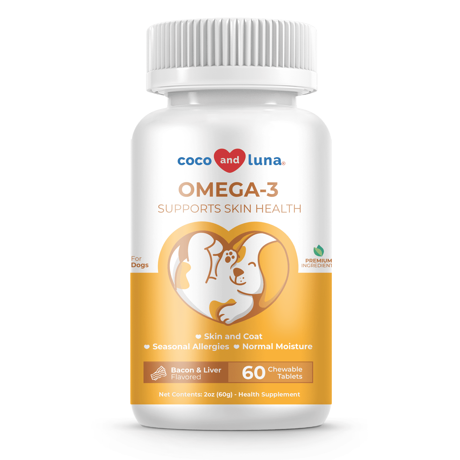 Omega 3 for Dogs 60 Chewable Tablets Coco and Luna