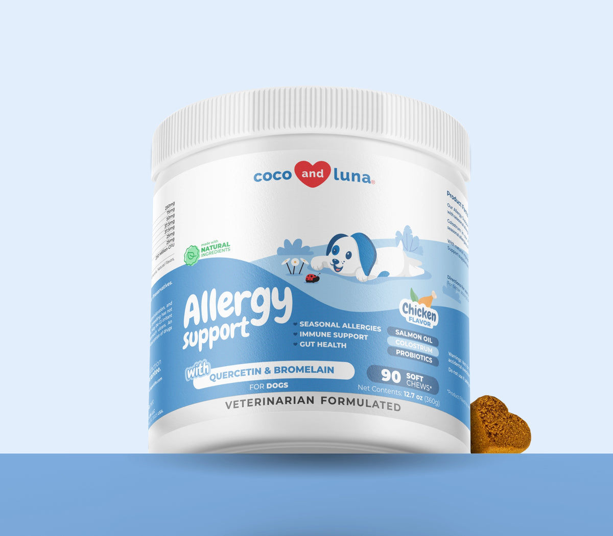 Alivio de las alergias en perros: 90 masticables blandos