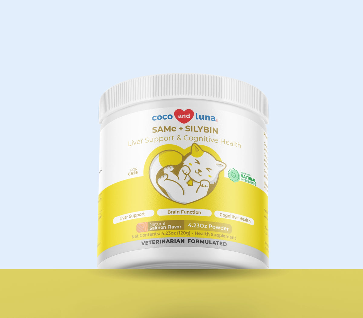 Same and Silybin para gatos - 120 g - S-adenosil-L-metionina, Same, suplementos hepáticos para gatos, apoyo cognitivo y cerebral 