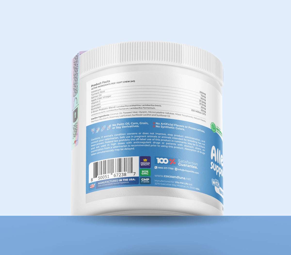 Alivio de las alergias en perros: 90 masticables blandos
