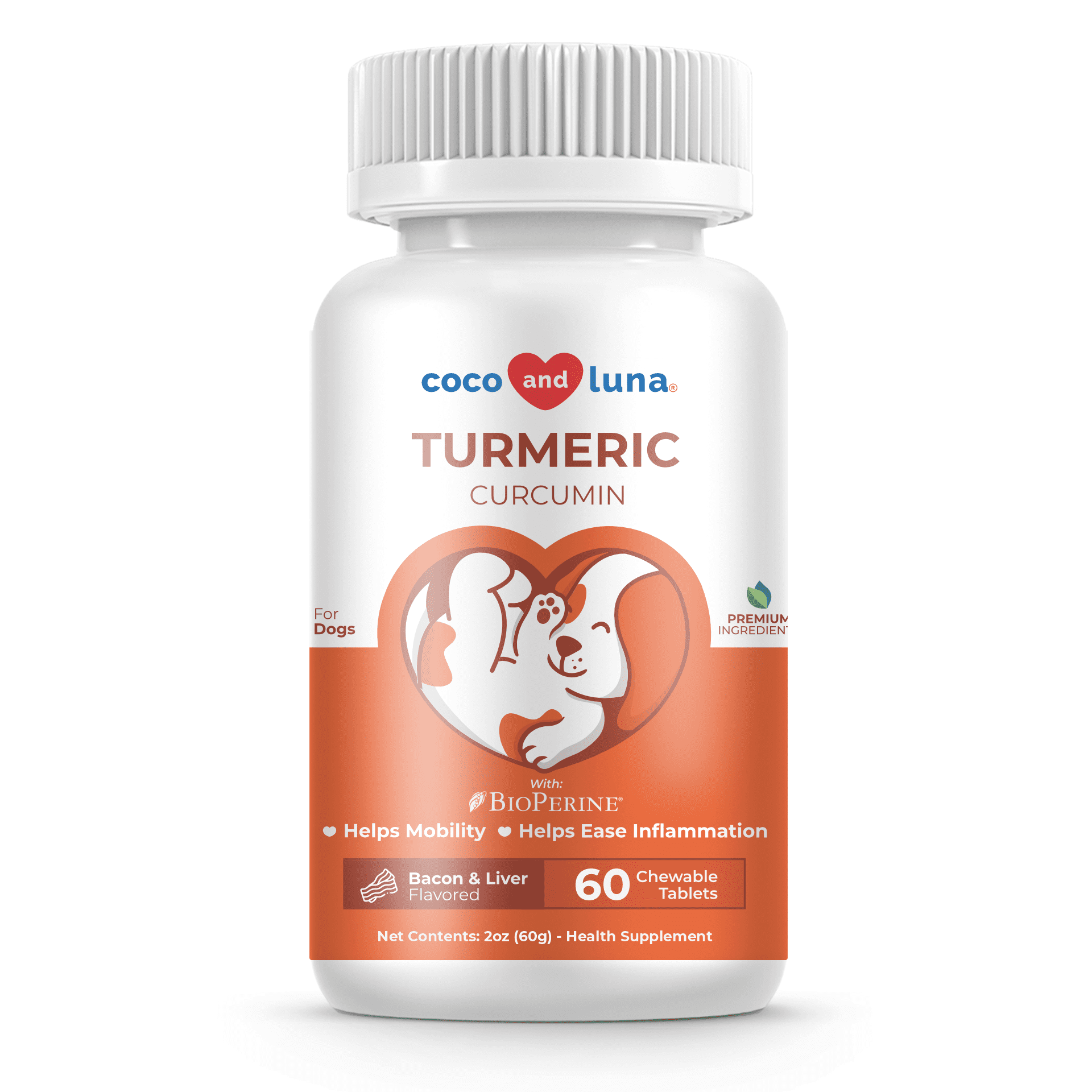 Turmeric for Dogs - 60 Chewable Tablets - Coco and Luna