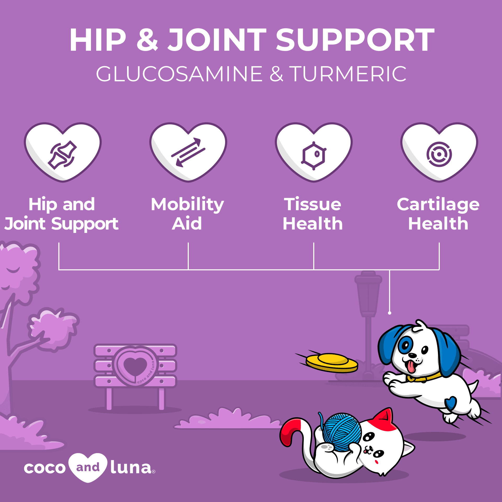 Hip and Joint Support for Dogs and Cats - 2 oz (60ml) - Coco and Luna