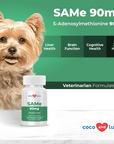 Same for Dogs - S-Adenosyl-L-Methionine, Same 90mg, Liver Supplements for Dogs, Promotes Cognitive Support and Liver Support (Veterinarian Formulated, Small Dogs) - Coco and Luna