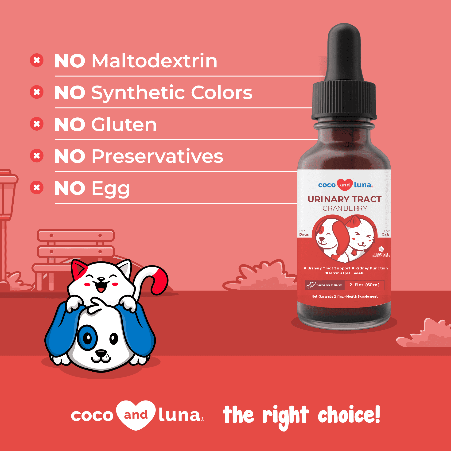 Urinary Tract Support for Dogs and Cats - 2 oz (60ml) - Coco and Luna